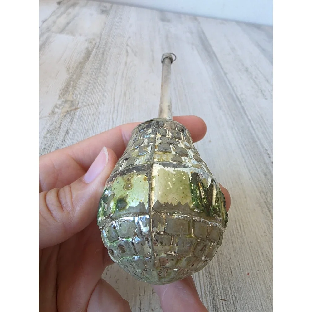 Antique merry AS IS Xmas mercury glass ornament rattle xmas tree